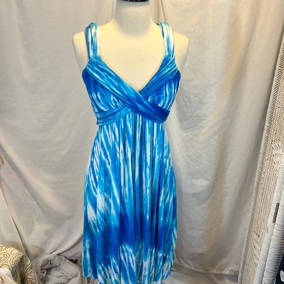 Pyramid Collection-Tie-Dye Grecian Style Midi Dress M / Nwot | Color: Blue/White | Size: M | Giasgems0825'S Closet